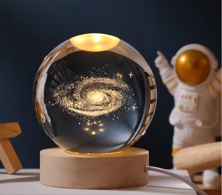 3D Crystal Ball – Galaxy (7 Color Base)