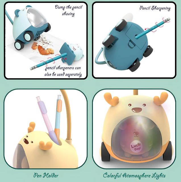 Foldable LED Study Lamp with Pen Holder & Sharpener for Kids - Image 3